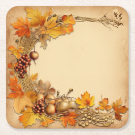 Porta-copo De Papel Quadrado Ouro de queda: Colheita de coroa