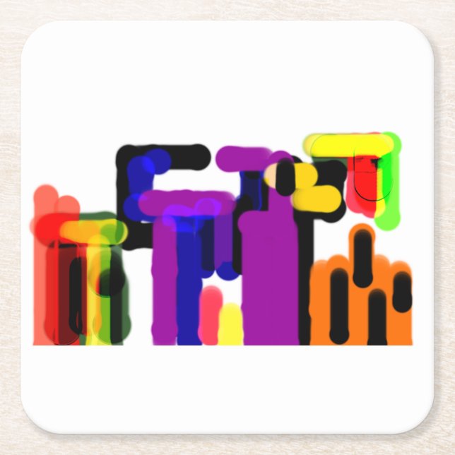 Porta-copo De Papel Quadrado outono de gato preto (Frente)