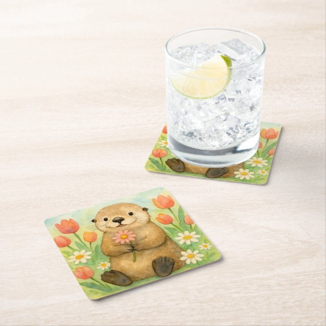 Porta-copo De Papel Quadrado Outra com Primavera Blooms (Insitu)