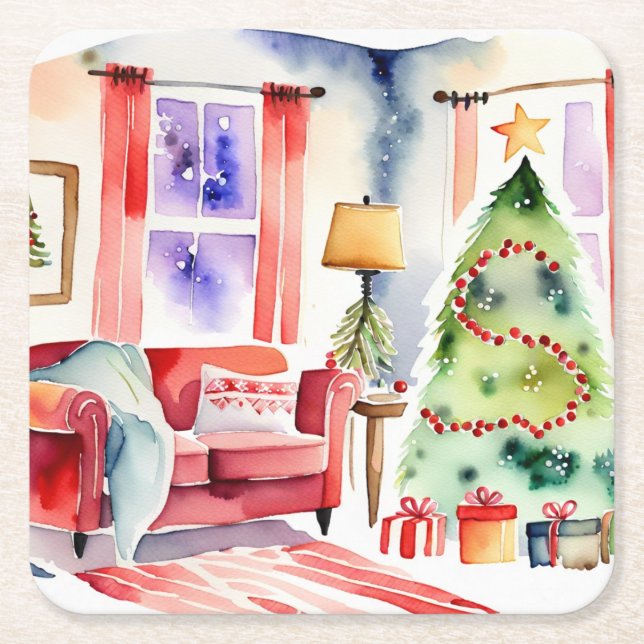 Porta-copo De Papel Quadrado Oven Mitt e Potes (Frente)