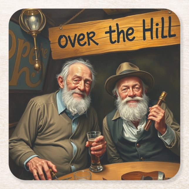 Porta-copo De Papel Quadrado Over The Hill Club 2 (Frente)