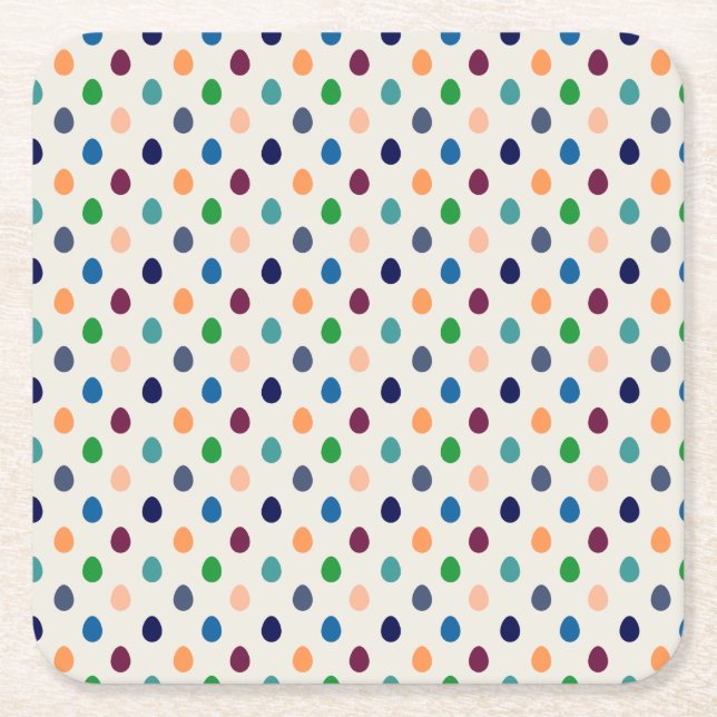 Porta-copo De Papel Quadrado Ovos de Páscoa Divertidos (Frente)