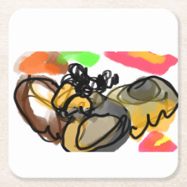 Porta-copo De Papel Quadrado Owl flying autumn