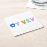 Porta-copo De Papel Quadrado Oy Vey Funny Yiddish Expression Bonita Colorir<br><div class="desc">Esta porta copos de papel fofo apresenta simplesmente o ditado idoso que diz Oy Vey em letras coloridas modernas. ideia de presente de excelente.</div>
