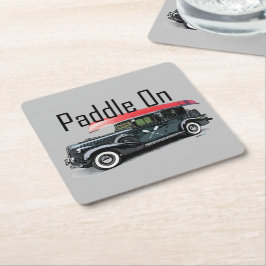 Porta-copo De Papel Quadrado Paddle na Design do carro clássico - Porta copos q