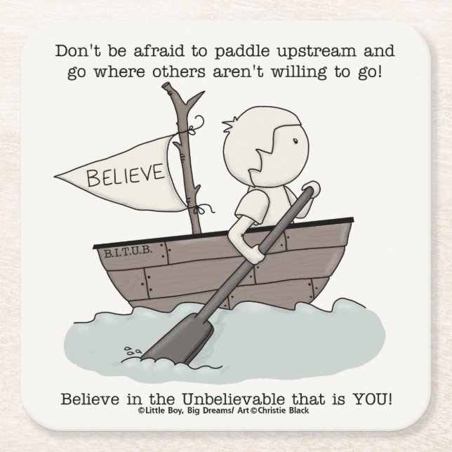 Porta-copo De Papel Quadrado Paddle Upstream (Frente)