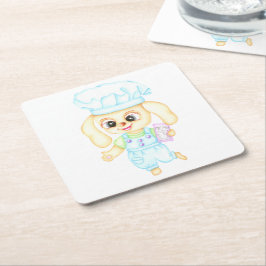 Porta-copo De Papel Quadrado Padeirozinho Fofo