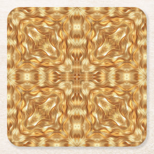 Porta-copo De Papel Quadrado Padrão abstrato dourado adorável