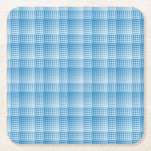 Porta-copo De Papel Quadrado Padrão Abstrato Xadrez Branco Azul