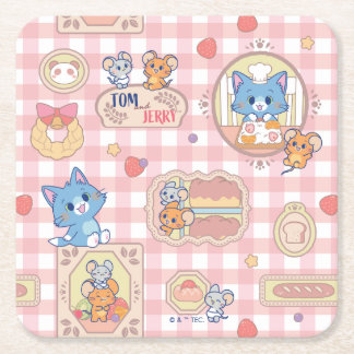 Porta-copo De Papel Quadrado Padrão Anime Tom and Jerry Bakery