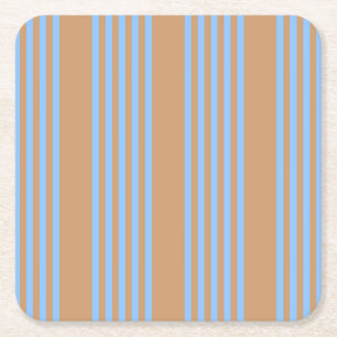 Porta-copo De Papel Quadrado Padrão azul e bronzeado de cinco faixas