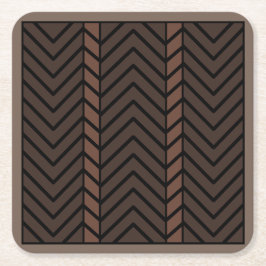 Porta-copo De Papel Quadrado Padrão Chevron Marrom