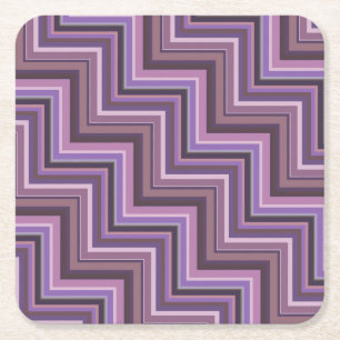 Porta-copo De Papel Quadrado Padrão das escadas das faixas de Mauve