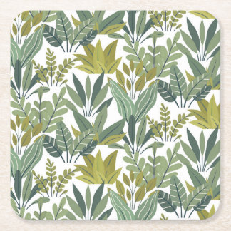 Porta-copo De Papel Quadrado Padrão das plantas