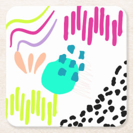 Porta-copo De Papel Quadrado Padrão de Abstrato colorida moderno.