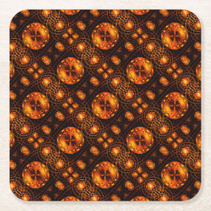 Porta-copo De Papel Quadrado Padrão de Arte Abstrata Boho Elegante Moderno Dour