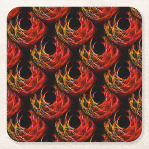 Porta-copo De Papel Quadrado Padrão de Arte Abstrata Boho Moderno Elegante #503
