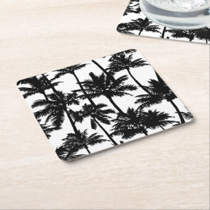 Porta-copo De Papel Quadrado Padrão de Árvore Palm