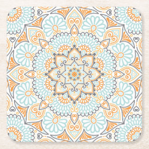 Porta-copo De Papel Quadrado Padrão de azulejo sem costura: design decorativo e