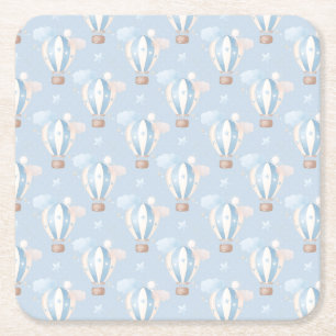 Porta-copo De Papel Quadrado Padrão de Balões Azuis