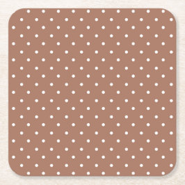 Porta-copo De Papel Quadrado Padrão de bolinhas marrom médio contínuo