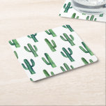 Porta-copo De Papel Quadrado Padrão de cacto verde de aquarela. Cactos botânico<br><div class="desc">Porta copos de papel de padrão de cacto verde-aquarela. Entre em contato comigo se precisar de itens adicionais.</div>