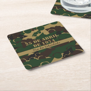 Porta-copo De Papel Quadrado Padrão de camuflagem de veículos militares
