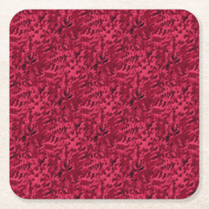 Porta-copo De Papel Quadrado Padrão de Camuflagem Vermelho Rubor