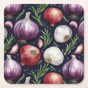 Porta-copo De Papel Quadrado Padrão de cebolas modernas