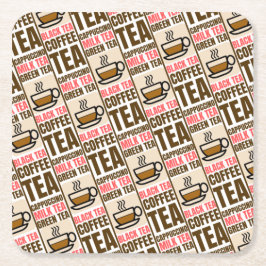 Porta-copo De Papel Quadrado PADRÃO DE CHÁ, Porta copos de papel