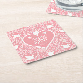 Porta-copo De Papel Quadrado Padrão de Cisne Rosa e Branco para o Chá de fralda