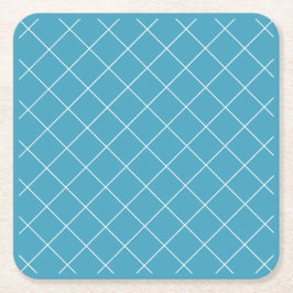 Porta-copo De Papel Quadrado Padrão de Diamante Aqua