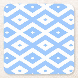Porta-copo De Papel Quadrado Padrão de diamante azul e branco