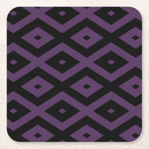 Porta-copo De Papel Quadrado Padrão de diamante roxo e preto escuro