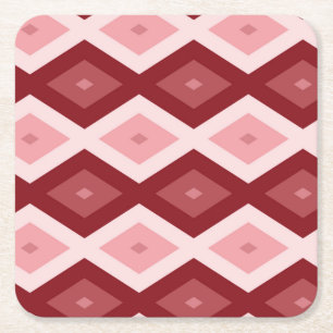 Porta-copo De Papel Quadrado Padrão de diamante vermelho