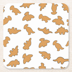 Porta-copo De Papel Quadrado Padrão de Dino Nuggets