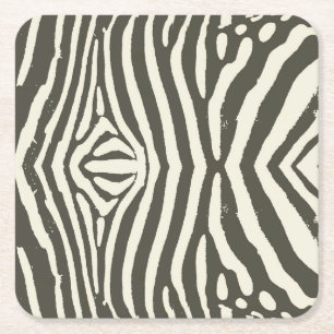 Porta-copo De Papel Quadrado Padrão de Estampa Animal de Listras de Zebra Moder
