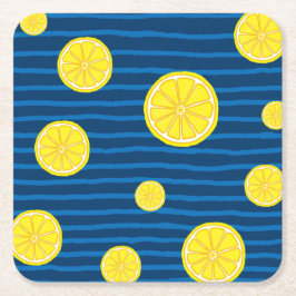Porta-copo De Papel Quadrado Padrão de fatias de limão