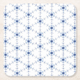 Porta-copo De Papel Quadrado Padrão de Floco de Neve em Diamante