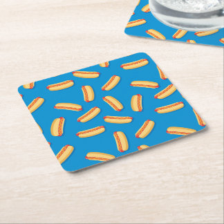 Porta-copo De Papel Quadrado Padrão de Hotdog de Comida Rápida