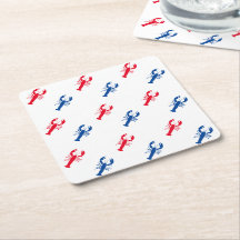 Padrão de lagosta azul e branco-vermelho patriótic