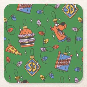 Porta-copo De Papel Quadrado Padrão de Luzes de Lanche de Feriado do Scooby-Doo