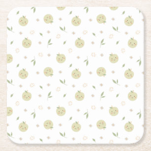 Porta-copo De Papel Quadrado Padrão de Maçãs Felizes - Porta copos de Papel