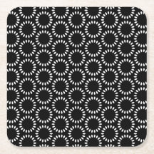 Padrão de Mandala de Pétala Preto e Branco Elegant