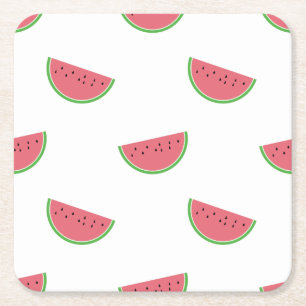 Porta-copo De Papel Quadrado Padrão de melancia CHURRASCO de verão Porta copo