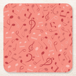 Porta-copo De Papel Quadrado Padrão de música