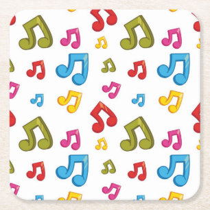 Porta-copo De Papel Quadrado Padrão de música