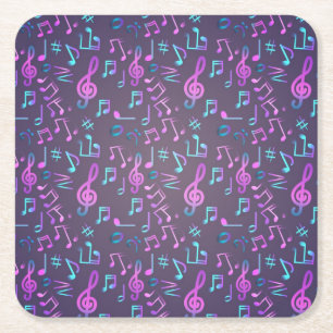 Porta-copo De Papel Quadrado Padrão de música