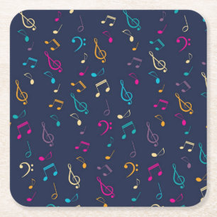Porta-copo De Papel Quadrado Padrão de música