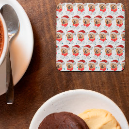 Porta-copo De Papel Quadrado Padrão de Natal de Cachorro Chow Chow Fofo